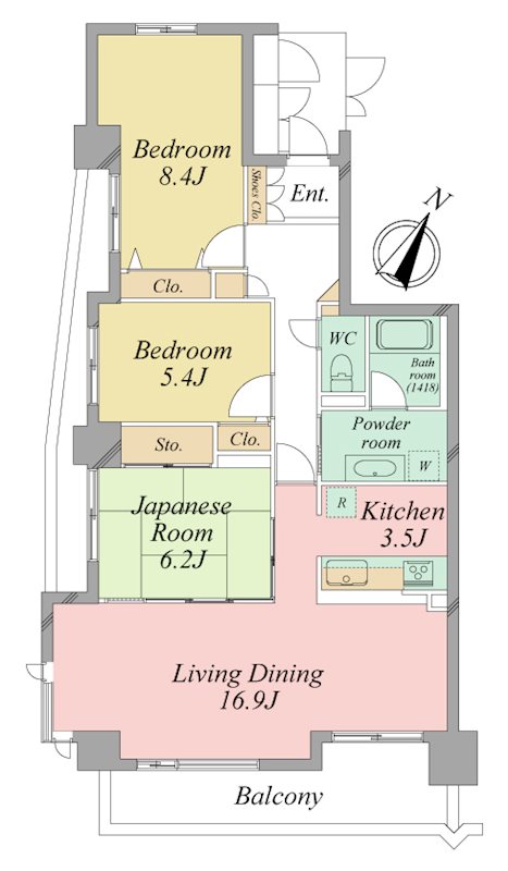 ラ・フォーレ泉 401号室 間取り図