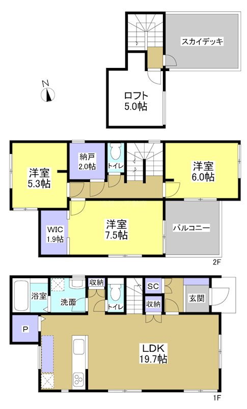 浜松市中央区新津町 間取り図
