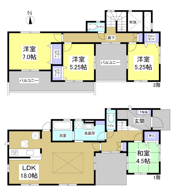 掛川市西大渕 間取り図