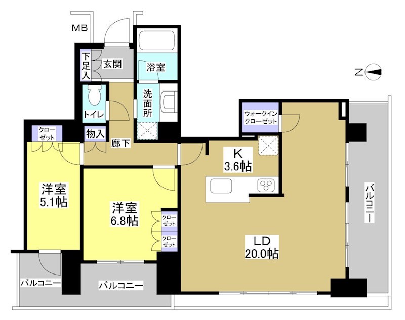 プレミスト浜松中央タワー  2002号室 間取り図