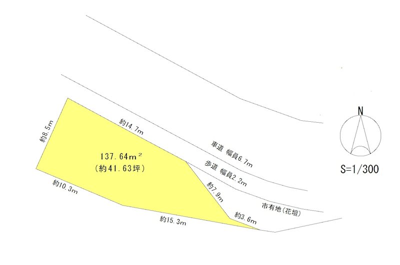 浜松市浜名区細江町中川 間取図・土地図