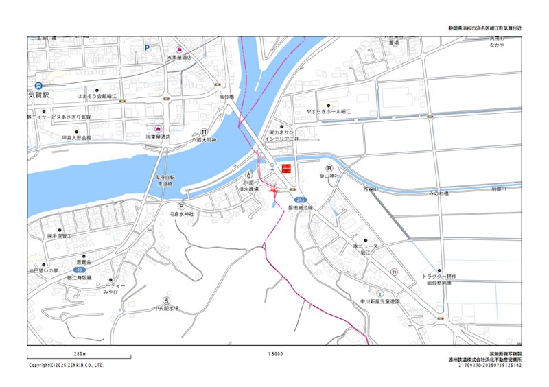 浜松市浜名区細江町中川 現地案内図
