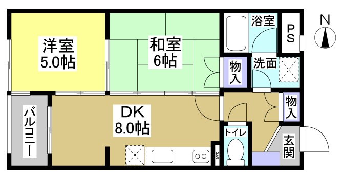 サンライズコーポ 202号室 間取り図