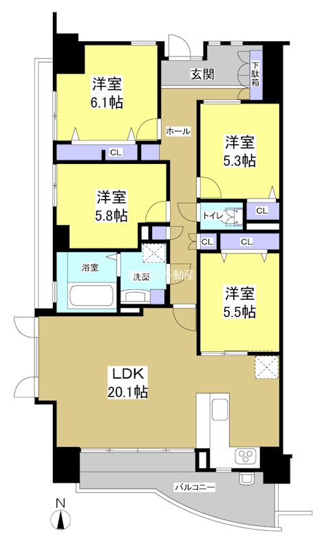セラン 1201号室 間取り図