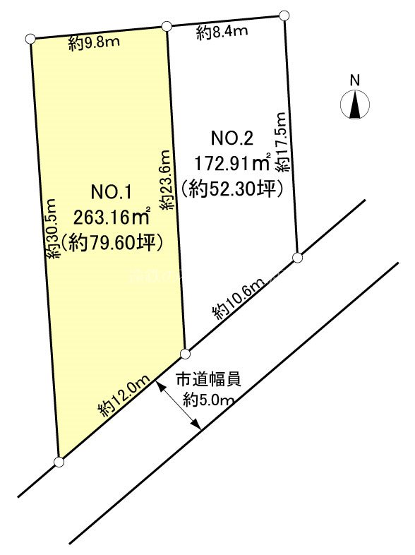 藤枝市前島3丁目　No,1 間取図・土地図