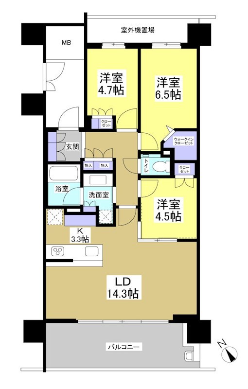 一条タワーレジデンス 503号室 間取り図