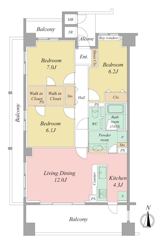 ディークラディア浜松宮竹 201号室 間取り図