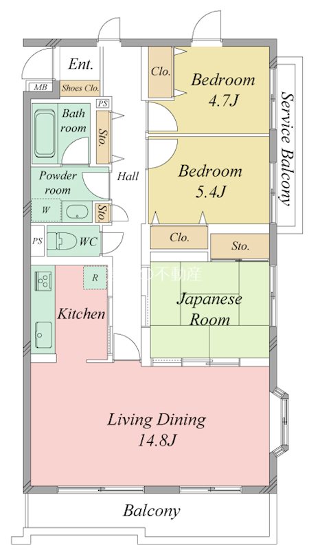 アズ・パセーヌ佐鳴湖 2-304号室 間取り図