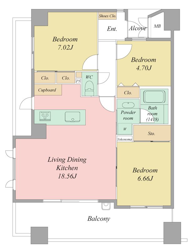 セントラルイースト 901号室 間取り図
