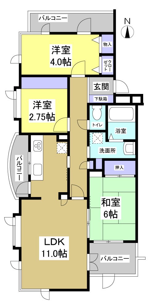リバティ中島弐番館 間取図・土地図