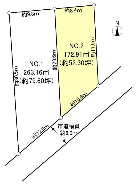 藤枝市前島3丁目　No,2 間取図・土地図