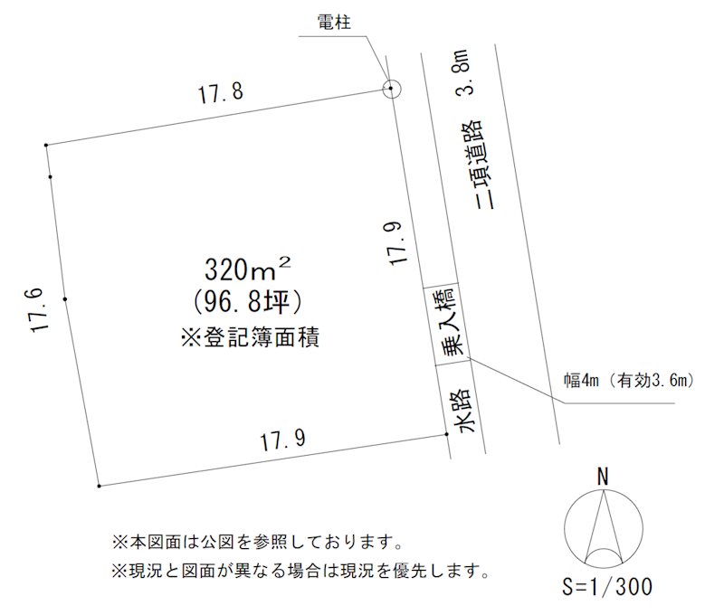 浜松市中央区三島町 間取図・土地図
