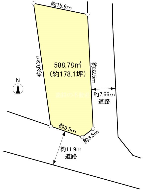 浜松市中央区和合北3丁目 間取図・土地図