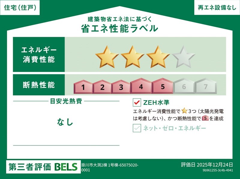 掛川市大渕 省エネ性能ラベル