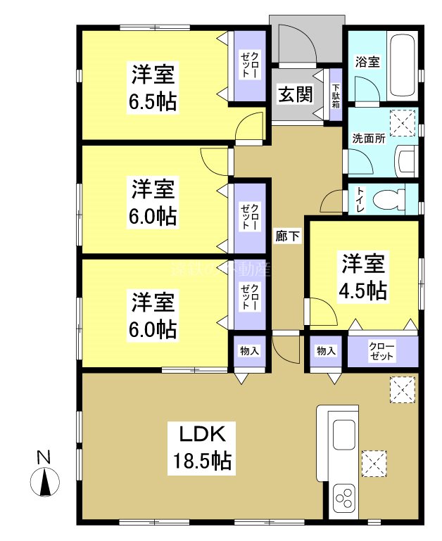 浜松市中央区小沢渡町 間取図・土地図