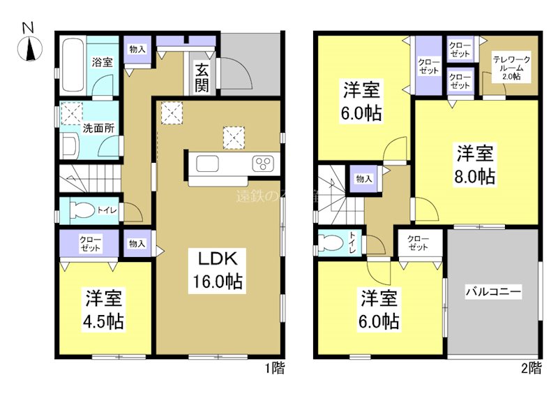 浜松市中央区小沢渡町 間取図・土地図