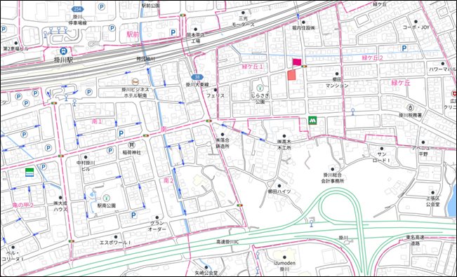掛川市緑ケ丘1丁目 間取図・土地図