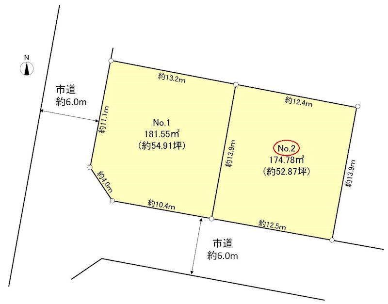 湖西市駅南二丁目 No.2 間取図・土地図