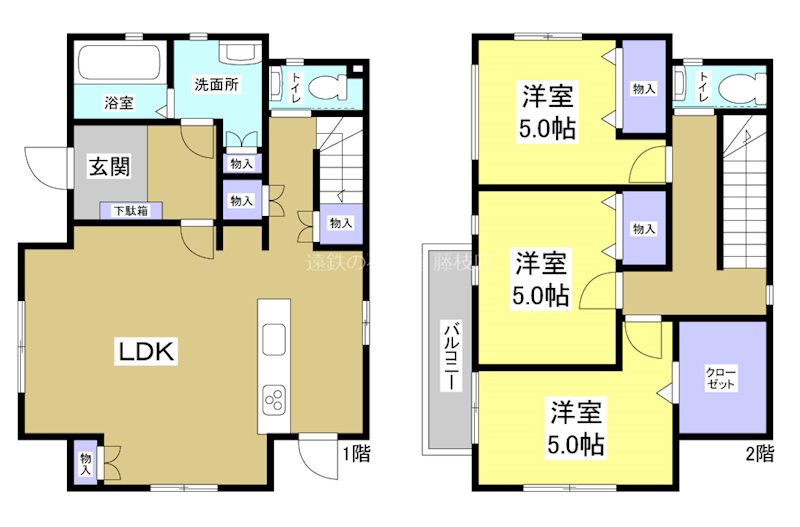 焼津市五ケ堀之内 間取図・土地図