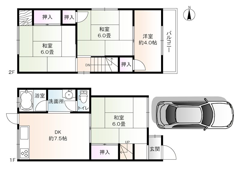 箕面市新稲6丁目 戸建 間取図・土地図