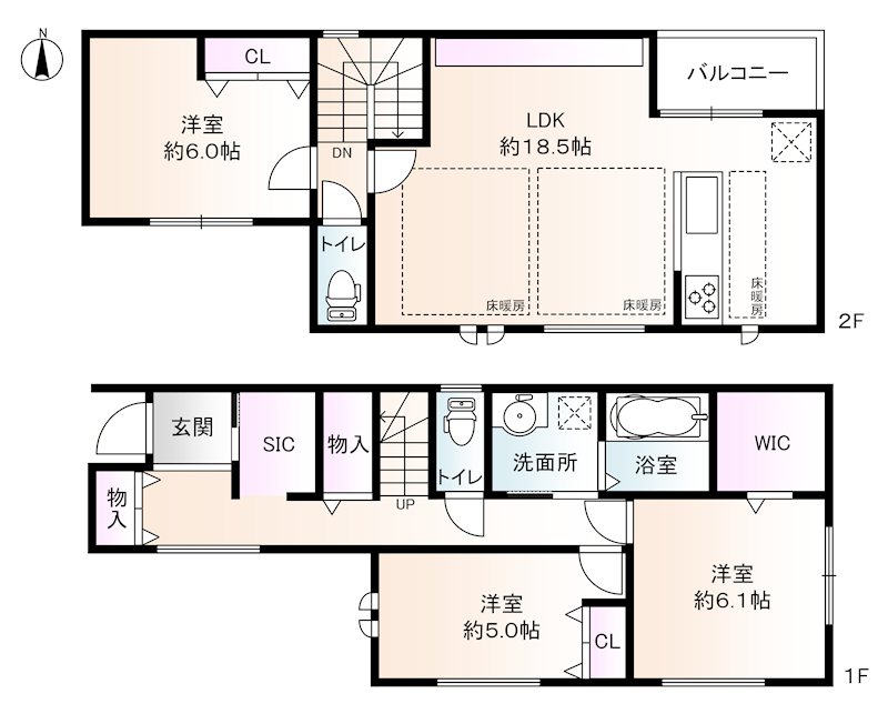 箕面市新稲6丁目 戸建 間取図・土地図