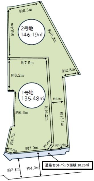 【会員限定】箕面市桜井2丁目 土地 2号地 間取図・土地図