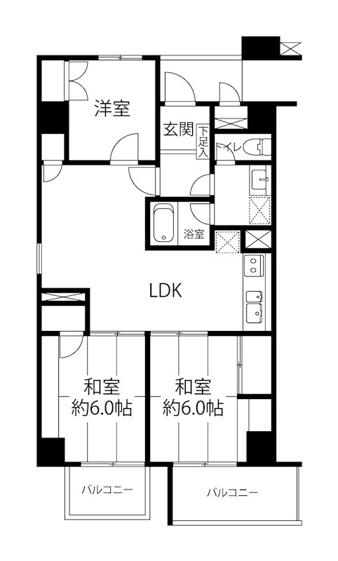 スカイメゾンクローバー80 501号室 間取り図