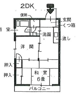 三和コーポ　№7　 108号室 間取り図