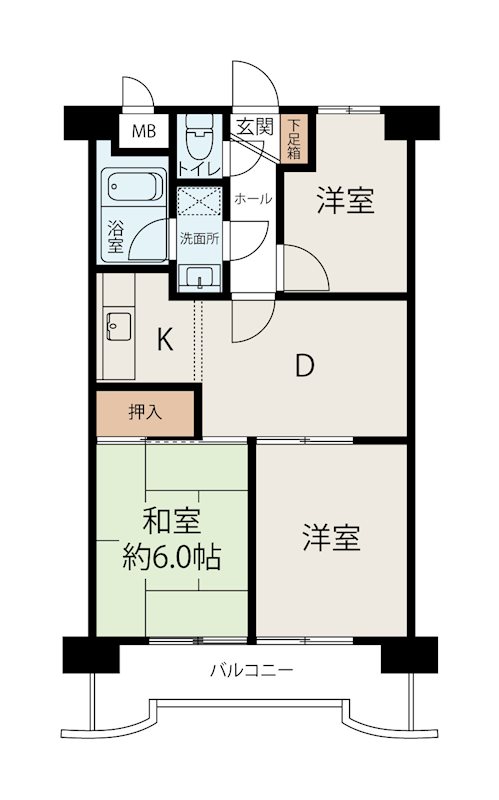 トーカンマンション大分県庁東 906号室 間取り図