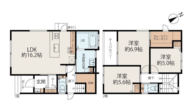 徳島2丁目　戸建 間取り図