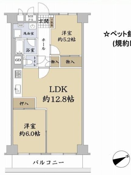 山科不二サンハイツ 間取図・土地図