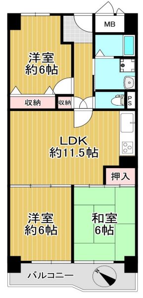 桂川ハイツ5号館 間取図・土地図