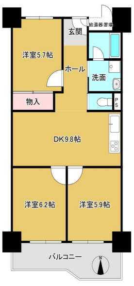 桂川ハイツ1号館 間取図・土地図