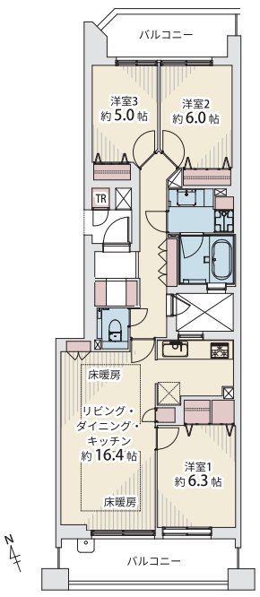 アールヴェール河原町二条 間取図・土地図