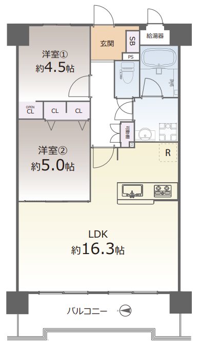 丹波橋日光ハイツ 間取図・土地図