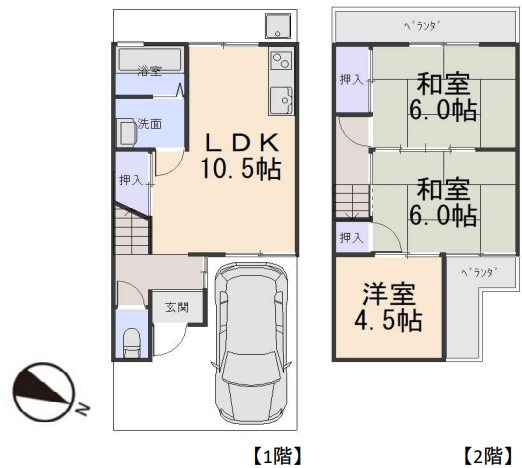 山科区大宅甲ノ辻町81 戸建 間取図・土地図