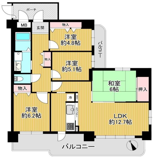 ルネ伏見東 間取図・土地図