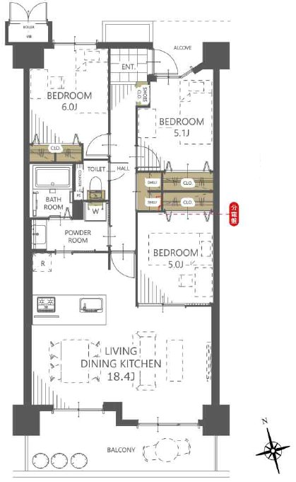 サンシティ西京極1番館 間取図・土地図