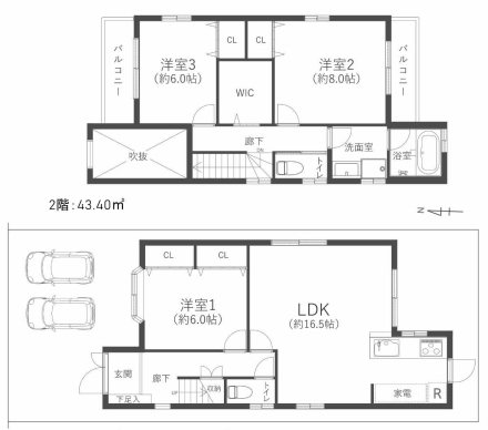 西京区御陵峰ケ堂町２丁目28-13 戸建 間取図・土地図