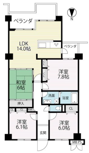 サンシティ桂坂３番館 間取図・土地図