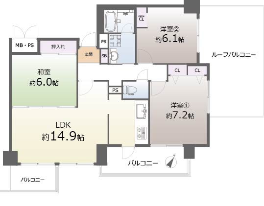 コスモ東山 間取図・土地図