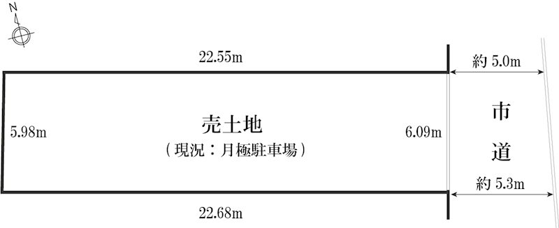 京都市上京区寺之内通大宮一丁西入下る聖天町3番地、3番地1 間取図・土地図