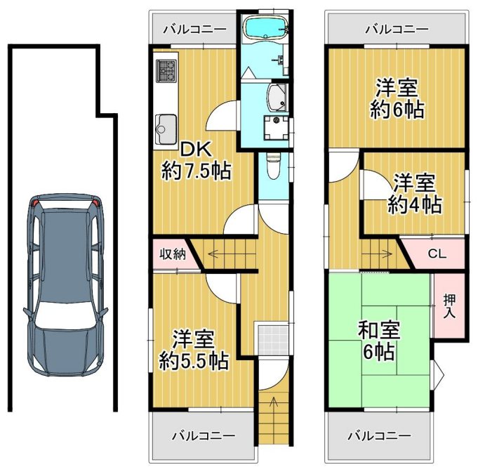伏見区久我本町8-143 戸建 間取図・土地図