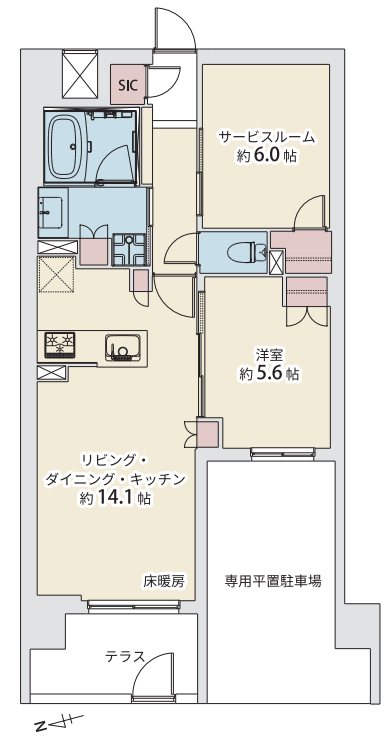 レーベン清水五条 間取図・土地図