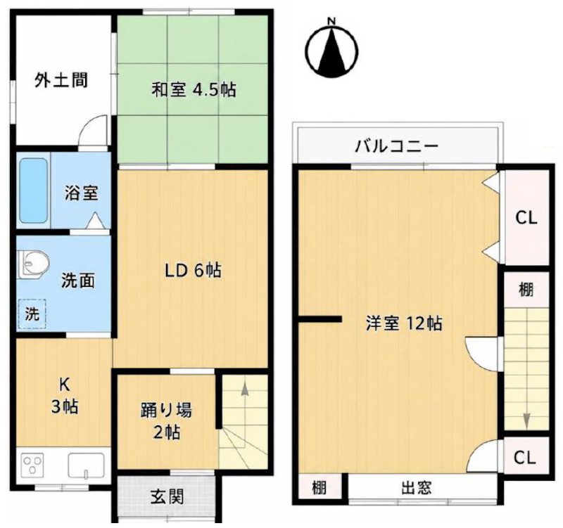 京都市山科区西野楳本町中古戸建 間取図・土地図