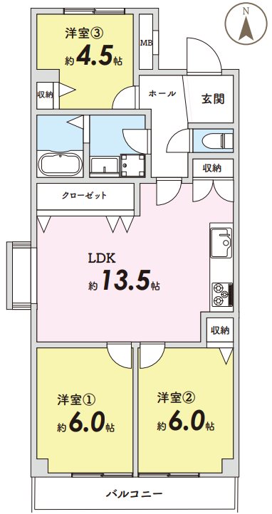 ルミエール二条 間取図・土地図