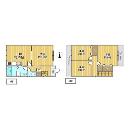 右京区嵯峨野六反田町13-14 戸建 間取図・土地図