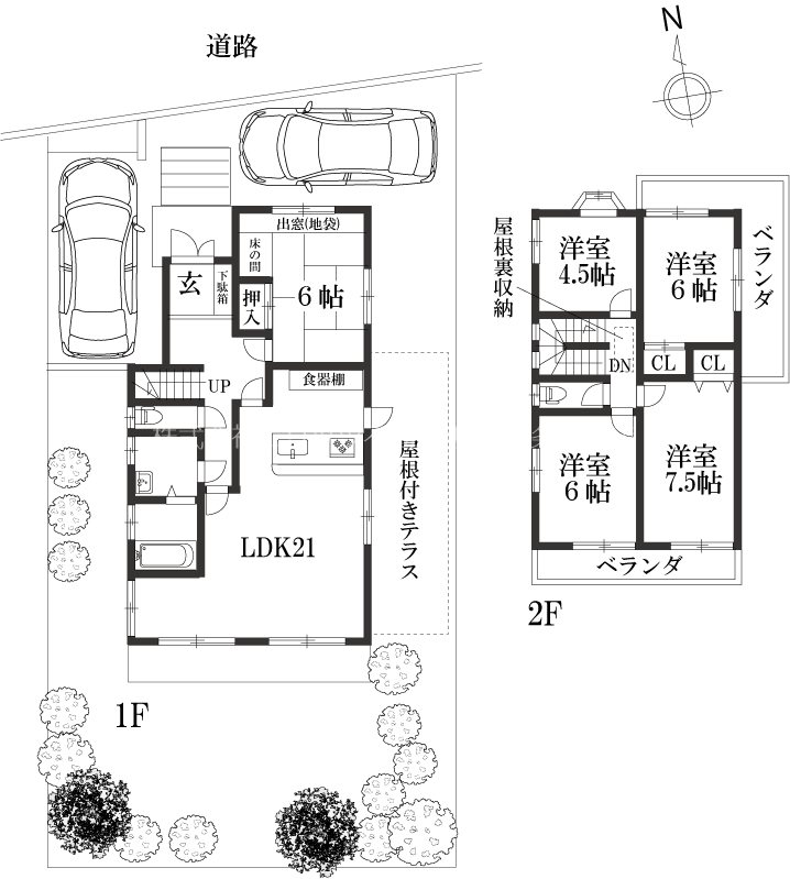 奈良県生駒市俵口町 間取図・土地図