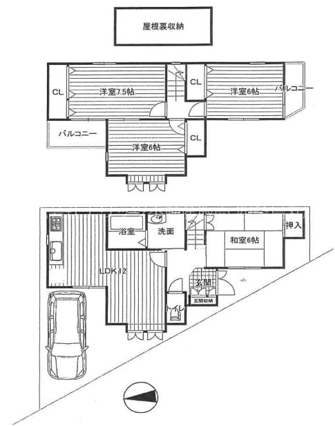 上京区五辻通七本松西入東柳町540-4 戸建 間取図・土地図