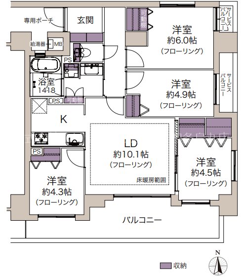 エスリード西京極 間取図・土地図